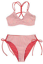
                        
                          Load image into Gallery viewer, CUPSHE Women's Back Braided Straps Reversible Bottom Strappy Lace Up Bikini Sets
                        
                      