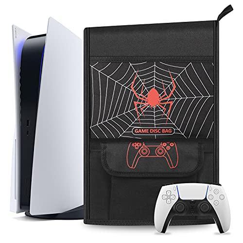 Esimen Sleeve Protective Case Dust Cover for PS5 Console /Playstation 5 Digital Edition ,PS5 Controller Cover Compatible with 12 Game Disc Pockets - JOY2ESpree