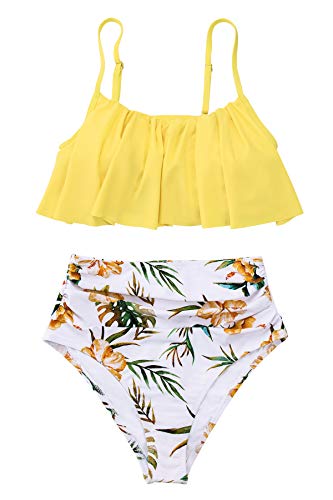 CUPSHE Women's High Waisted Falbala Bikini Set