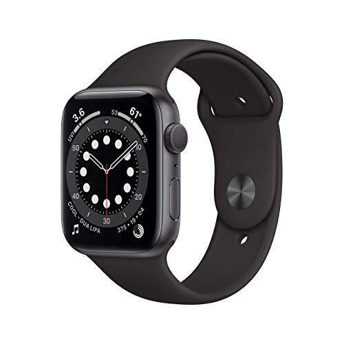 Apple Watch Series 6 (GPS, 44mm) - Space Gray Aluminum Case with Black Sport Band (Renewed) - JOY2ESpree