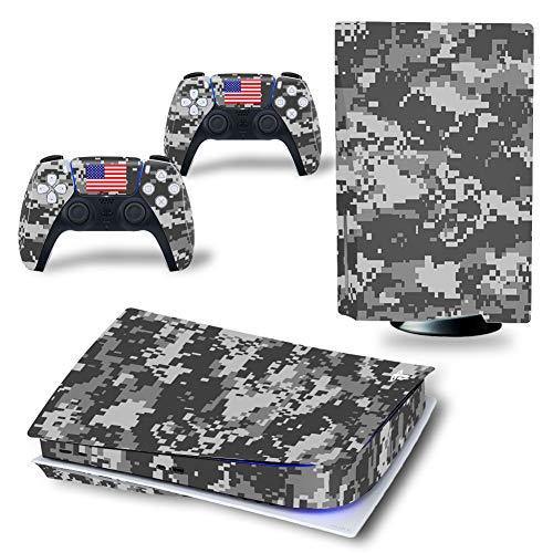 DOMILINA PS5 Skin Stickers, Full Body Vinyl Decal Cover for Playstation 5 Disk Edition Console & Controllers - American Flag - JOY2ESpree