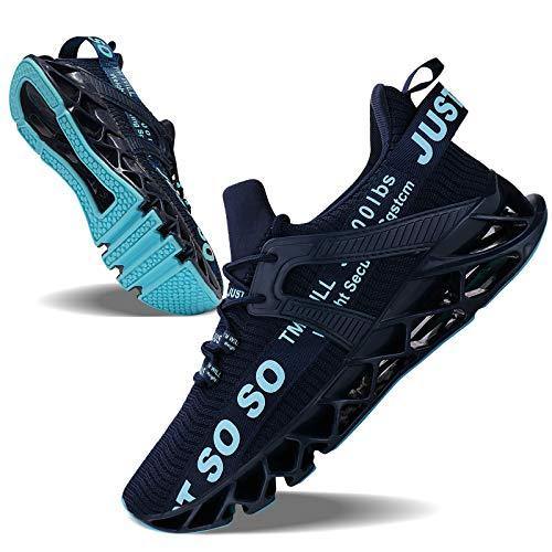 JSLEAP Mens Running Shoes Walking Non Slip Blade Type Sneakers