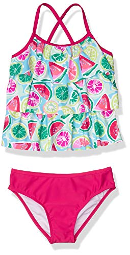 Tommy Bahama Girls' Flounce Ruffle Tankini Two Piece Bikini Set