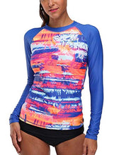 
                        
                          將圖片載入圖庫檢視器 CharmLeaks Women's Long Sleeve Rashguard UPF 50 Sun Protection Swimsuit Top Striped Swim Shirts
                        
                      