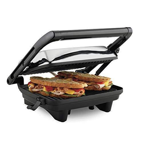 Hamilton Beach Panini Press, Sandwich Maker & Electric Indoor Grill, Upright Storage, Nonstick Easy Clean Grids, Stainless Steel (25410) - JOY2ESpree