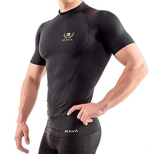 Mava Sports Men's Short Sleeve Compression T Shirt - Workout Baselayer Shapewear - JOY2ESpree