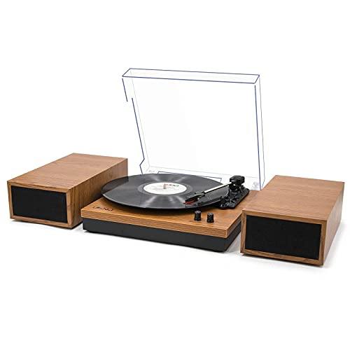 LP&No.1 Retro Bluetooth Record Player with Stereo External Speakers - JOY2ESpree