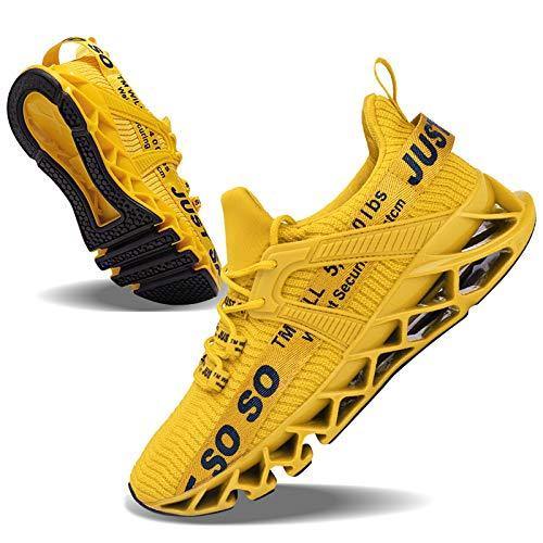 JSLEAP Mens Running Shoes Walking Non Slip Blade Type Sneakers