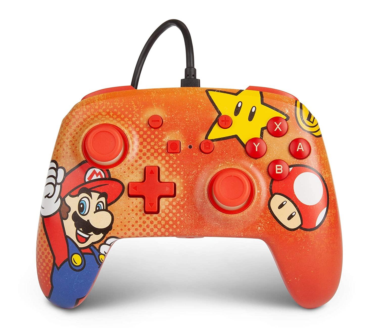 PowerA Enhanced Wired Controller for Nintendo Switch - Mario White, Gamepad, Wired Video Game Controller, Gaming Controller - Nintendo Switch - JOY2ESpree