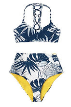 
                        
                          Muat gambar ke penampil Galeri, CUPSHE Women's High Waisted Bikini Floral Lace Up Two Piece Swimsuits
                        
                      