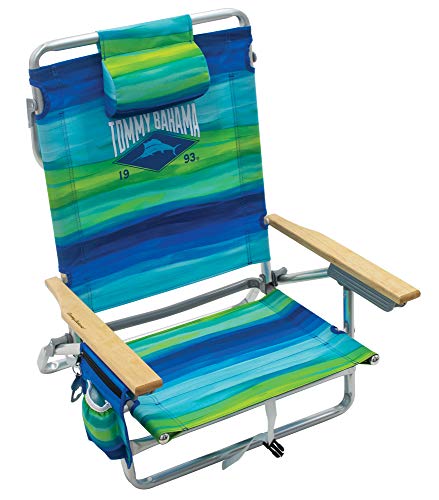Tommy Bahama 5-Position Classic Lay Flat Folding Backpack Beach Chair