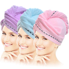 
                        
                          Load image into Gallery viewer, Vinker 3 Pack Hair Towel Wrap, Microfiber Quick Drying Hair Towels, Bath Dryer Caps, Bath Hair Drying Towel, Quick Dryer Hat for Women Girls
                        
                      
