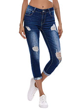 
                        
                          गैलरी व्यूवर में इमेज लोड करें, Resfeber Women's Ripped Boyfriend Jeans Cute Distressed Jeans Stretch Skinny Jeans with Hole
                        
                      