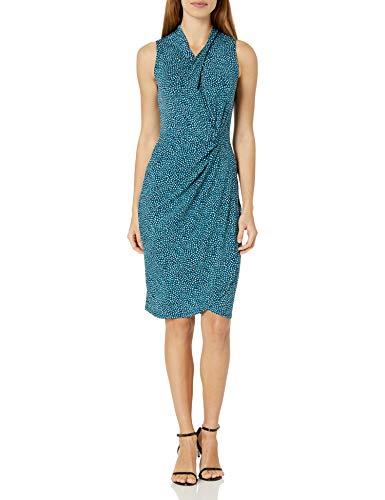 Amazon Brand - Lark & Ro Women's Sleeveless Crossover Twist Neck Faux Wrap Dress