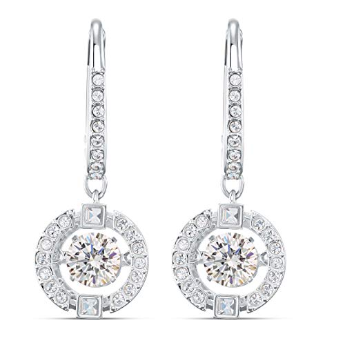 SWAROVSKI Women's Sparkling Dance Round Jewelry Collection, Rhodium Finish, Blue Crystals, Clear Crystals - JOY2ESpree