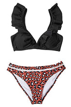 
                        
                          Muat gambar ke penampil Galeri, CUPSHE Women's Orange Floral Bottom Ruffle Hook Closure Bikini Set
                        
                      