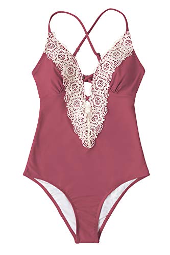 CUPSHE Fashion Women's Ladies Vintage Lace Bikini Sets Beach Swimwear Bathing Suit