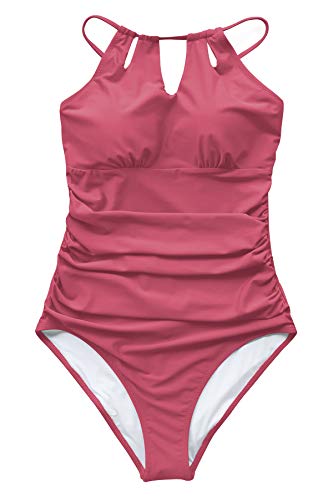 CUPSHE Women's One Piece Swimsuit High Neck Tummy Control Swimwear Bathing Suit