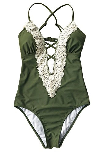CUPSHE Fashion Women's Ladies Vintage Lace Bikini Sets Beach Swimwear Bathing Suit