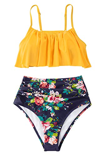 CUPSHE Women's High Waisted Falbala Bikini Set