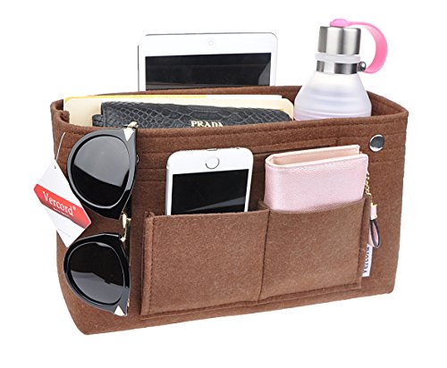 Vercord Felt Tote Handbag Purse Pocketbook Organizer Insert Divider Shaper Bag in Bag