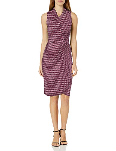 Amazon Brand - Lark & Ro Women's Sleeveless Crossover Twist Neck Faux Wrap Dress