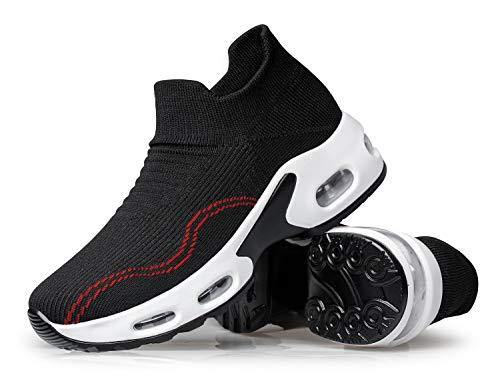 PDBQ Women's Walking Shoes Sock Sneakers Mesh Slip On Air Cushion Nurse Shoes Platform Loafers Breathable Lightweight Comfortable Socks Shoes