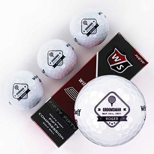 Buffalo BottleCraft Personalized Groomsman Golf Balls, Sleeve of 3, Wilson, Custom Designs for Groomsmen, Best Man, Ushers, Officiants - JOY2ESpree