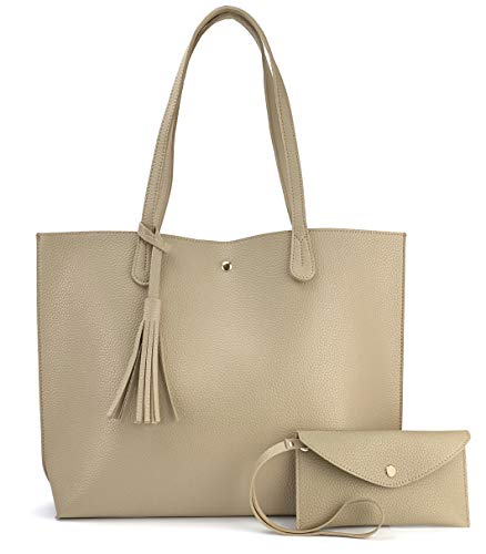 Minimalist Clean Cut Pebbled Faux Leather Tote Womens Shoulder Handbag