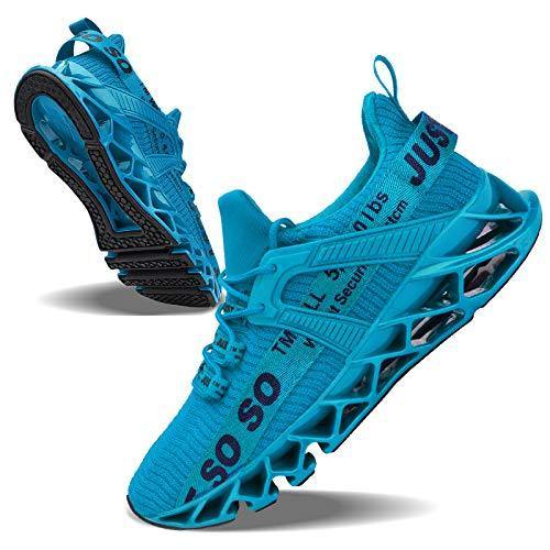 JSLEAP Mens Running Shoes Walking Non Slip Blade Type Sneakers