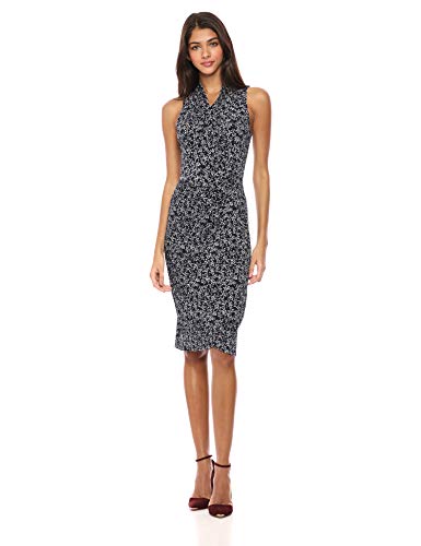Amazon Brand - Lark & Ro Women's Sleeveless Crossover Twist Neck Faux Wrap Dress