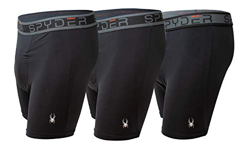 Spyder Performance Mesh Mens Boxer Briefs Sports Underwear 3 Pack W/Fly Front