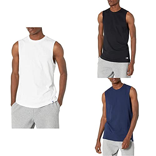 Russell Athletic Men's Cotton Performance Sleeveless Muscle T-Shirt