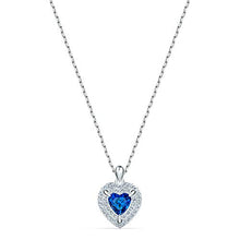 
                        
                          Load image into Gallery viewer, SWAROVSKI Women's One Heart Jewelry Collection, Rhodium Finish, Blue Crystals, Clear Crystals - JOY2ESpree
                        
                      