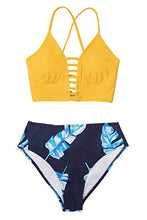 
                        
                          Load image into Gallery viewer, CUPSHE Women’s Bikini Swimsuit Floral Print Lace Up Strappy Two Piece Bathing Suit
                        
                      