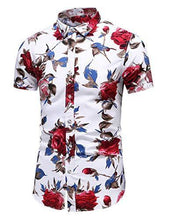 
                        
                          Load image into Gallery viewer, LEFTGU Men's Slim fit Floral Printed Beach Hawaiian Button-Down Dress Shirt
                        
                      