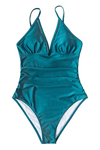 CUPSHE Women's One Piece Swimsuit Tummy Control V Neck Two Piece Bathing Suit