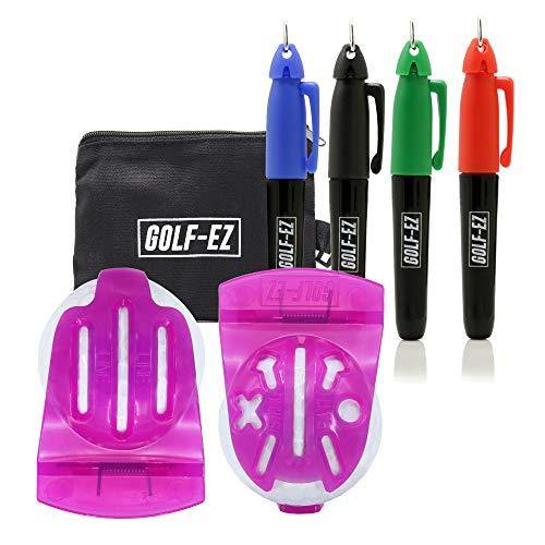 Golf-EZ TRI-LINE Golf Ball Alignment Kit with Carry Case | Swing Path Arrows & Ball Identifiers - JOY2ESpree