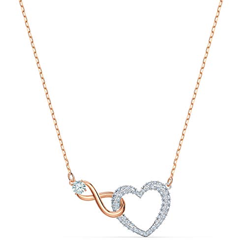 SWAROVSKI Women's Infinity Heart Jewelry Collections, Rose Gold Tone & Rhodium Finish, Clear Crystals - JOY2ESpree