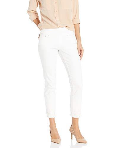 Jag Jeans Women's Amelia Pull on Slim Fit Ankle Jean with Embroidery