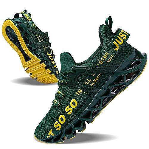 JSLEAP Mens Running Shoes Walking Non Slip Blade Type Sneakers