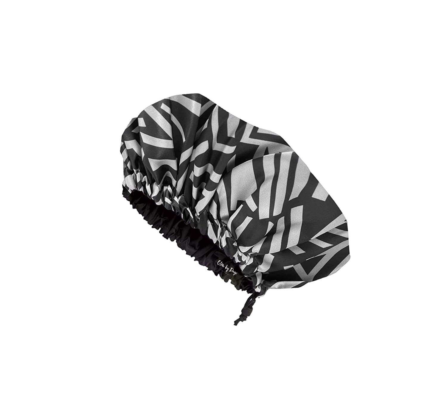 Large Satin Lined Shower Cap- Adjustable, Waterproof, Satin Interior for Hair Protection