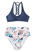 
                        
                          Muat gambar ke penampil Galeri, CUPSHE Women's High Waisted Bikini Floral Lace Up Two Piece Swimsuits
                        
                      
