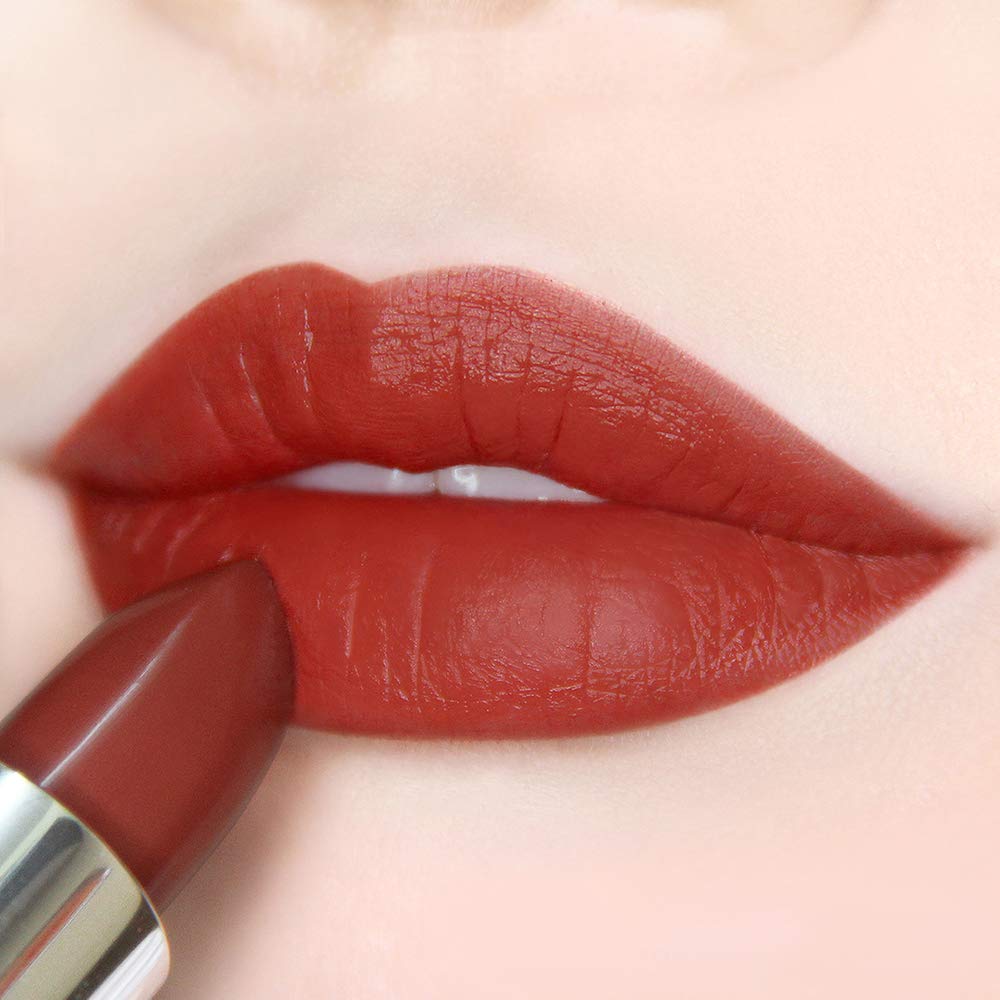 Semi Matte Vegan Lipstick with Creamy Satin Finish, Burnt Sienna