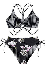 
                        
                          Load image into Gallery viewer, CUPSHE Women's Back Braided Straps Reversible Bottom Strappy Lace Up Bikini Sets
                        
                      