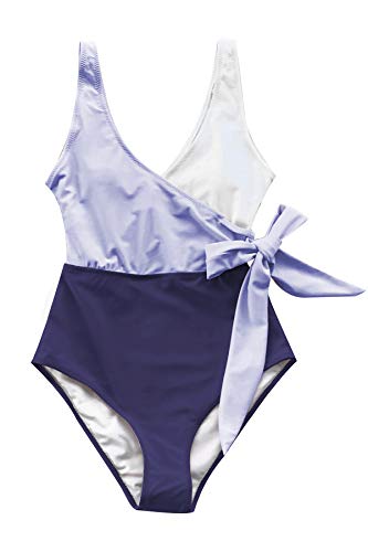 CUPSHE Women's One Piece Swimsuit Knotted Color Block Bathing Suit