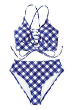 
                        
                          Load image into Gallery viewer, CUPSHE Women’s Bikini Swimsuit Floral Print Lace Up Strappy Two Piece Bathing Suit
                        
                      
