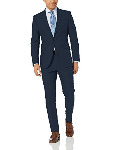 Unlisted by Kenneth Cole Men's 2 Button Slim Fit Suit with Hemmed Pant