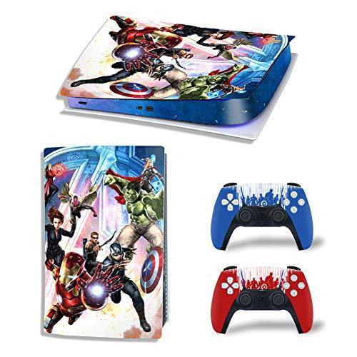 Mmoptop PS5 Skin for Playstation 5 Disc Version Console and Controller Vinyl Cover Skins Wrap - Black Pan-Ther - JOY2ESpree