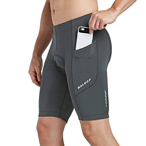 BALEAF Men's Bike Shorts Padded Cycling Bicycle Road Bike Tights Biker Pockets UPF 50+
